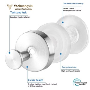 Hot Selling Silver Black Stainless Steel Modern Wall Mounted Eco-Friendly Multifunction <b>Suction</b> Cup <b>Hooks</b> No Drilling Clothing - Product Image 5
