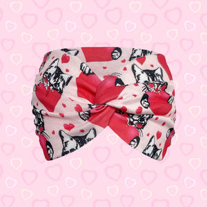 Pinza de Pelo Personalizada Ecológica para el Día de San Valentín con Estampado de Corazón, Lazo Cruzado Elástico, Ancho, Moderno, Decoración para Mujer - Product Image 6