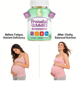 Gommose multivitaminiche prenatali |   Oltre 30 Nutrienti |   Assorbimento 10 volte superiore |   Non-OGM |   Fragola |   60 Pezzi - Product Image 3