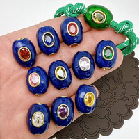 Perles émaillées tendance à grand trou HP354 2026, breloques ovales avec centre en CZ pour la fabrication de bracelets et colliers DIY, fournitures de bijoux en gros
