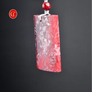 प्राकृतिक लाल सिन्बर पत्थर क्रिस्टल शांति पेंडेंट हार-कच्चे मैट्रिक्स उपचार पत्थर संरक्षण एमुलेट - Product Image 5