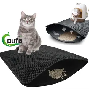 Hot Sell Eva Water Proof Easy Clean Dubbellaags Kattenbakvulling Trapper Matten Beschermen Vloer Voor Kattenbed Kattenbakvulling