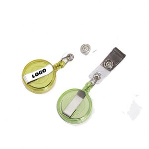Wholesale Plastic 32mm Transparent Round Retractable ID Badge Reel - Product Image 1