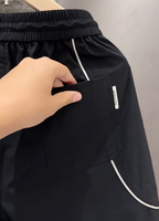 Pantalon court en nylon personnalisé pour garçon, imperméable, plage, impression élastique, solide, cordon de serrage, gym, sueur, coupe-vent, shorts pour hommes