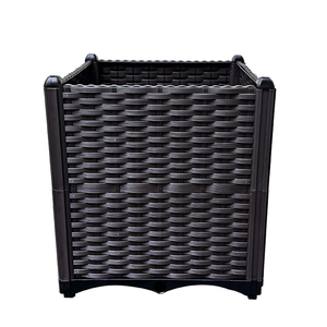 Boîte de jardinière rectangulaire en plastique d'approvisionnement d'usine, lit surélevé de <span class=keywords><strong>jardin</strong></span> à prix réduit pour la plantation intérieure/extérieure, motif carré polyvalent - Product Image 5