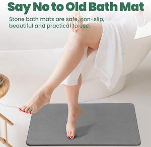 Alfombrilla de Baño Absorbente de Agua, Antideslizante, de Secado Rápido, Super Absorbente, de Tierra de Diatomeas, de Piedra de Diatomita - Product Image 4