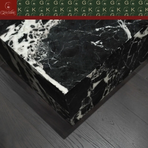 Mesa <span class=keywords><strong>de</strong></span> Centro Rectangular <span class=keywords><strong>de</strong></span> Mármol Negro Napokon GOLDKING, Sin Patas, Estilo Moderno y Minimalista para Sala <span class=keywords><strong>de</strong></span> Estar, Fabricación Directa <span class=keywords><strong>de</strong></span> Fábrica OEM ODM - Product Image 5