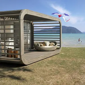 Petite cabine extérieure en bûches préfabriquées, hangar pliable, maison modulaire, Pack plat, hôtel, conteneur préfabriqué, maison Mobile, cabine - Product Image 1