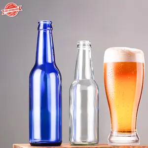 Vente en gros de bouteille en verre de bière brun foncé ambré vide 250ml 330ml 500ml bouteille en verre pour jus de bière