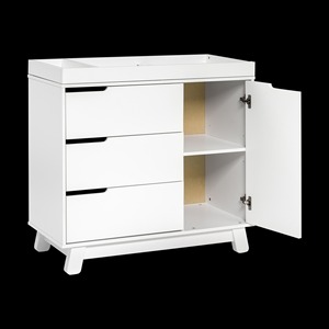 <span class=keywords><strong>Table</strong></span> à <span class=keywords><strong>langer</strong></span> moderne du milieu du siècle pour bébé avec armoire de rangement à 3 tiroirs <span class=keywords><strong>amovible</strong></span> anti-basculement de sécurité - Product Image 5