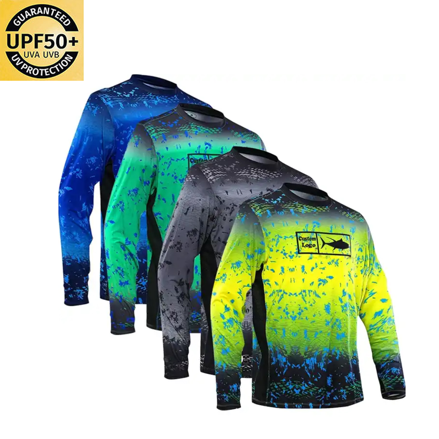 Custom Made Men's Long Sleeve Fishing Performance Shirt Anti-UV Windproof Fishing Wear UPF Fishing Shirts Mens