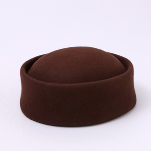 Boina de Lana Pura para Mujer, Talla Grande, Estilo Retro Británico, Elegante Sombrero de <span class=keywords><strong>Azafata</strong></span> Personalizable - Product Image 3