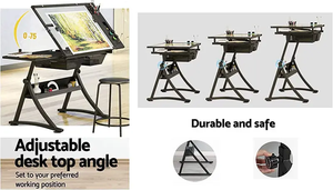 Bview Art all'ingrosso multifunzionale tavolo da disegno tavolo regolabile in altezza con sgabello per la pittura - Product Image 6
