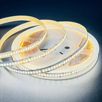 Bande LED CCT en promotion, DC12V 24V SMD 2835 240 LED/m IP20, largeur 10mm, PCB cuivre, 10W, rouleau de 10m, 3000K+6000K, bandes LED intelligentes
