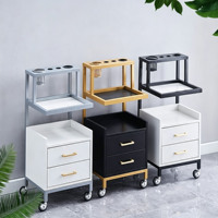 Chariot de rangement multifonctionnel pour salon de coiffure et d'esthétique, étagère de rangement pour outils de barbier, meuble de travail pour manucure