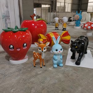 Statue d'animal en résine polyester écologique, décorative d'extérieur, en forme de <span class=keywords><strong>panthère</strong></span> <span class=keywords><strong>noire</strong></span>, motif fraise de dessin animé - Product Image 2