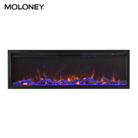 Insert mural de 60 pouces insert de bûche réaliste à flamme simulée cheminée électrique décorative de style français à flamme multicolore
