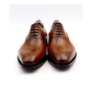 Zapatos Formales de Hombre de Cuero Vacuno Genuino, Hechos a Mano, con Cordones, Impermeables, con Punta en Pico, para Oficina y Bodas - Product Image 1