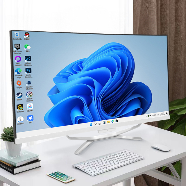 Factory Wholesale 27" Curved Screen Core I5 All-in-one Pc Cheap AIO Desktop Computer 16G RAM 512G SSD Full HD Display