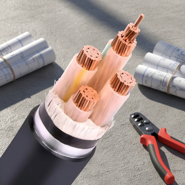 0.6/1KV Low-voltage 4-core 95mm 240mm2 PVC Insulated and Armored Industrial Construction Underground Power Cable