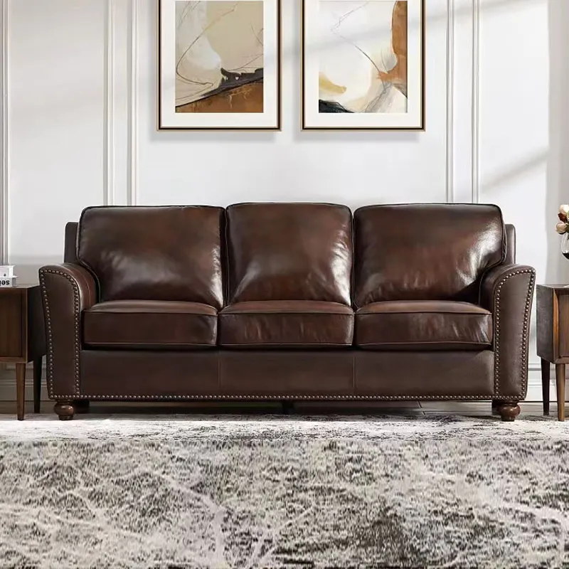 Fabrika toptan fiyat deri kanepe seti modern stil hakiki deri kanepe 1 + 2 + 3 koltuk katı ahşap çerçeve otel oturma odası kanepe