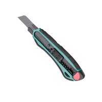 Livraison directe d'usine, couteau utilitaire à triple lame de 18 mm en acier SK5 avec poignée recouverte de caoutchouc pour la découpe du papier et du plastique