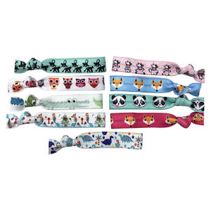 100 yardas Rana <span class=keywords><strong>Panda</strong></span> estampado pliegue sobre elástico zorro mariquita gato ballena sirena FOE elástico para niñas banda para el cabello pulsera Accesorios - Product Image 5