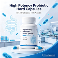 Mélange de Probiotiques Multi-Souches en Capsules Dures, Bactéries Actives Vivantes, Complément Végétalien pour Adultes, Sans Sucre Naturel, 5g, Approvisionnement en Vrac