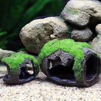 Décoration d'aquarium en résine, abri en forme de baril à vin, ornement, cachette pour poissons et crevettes, grotte