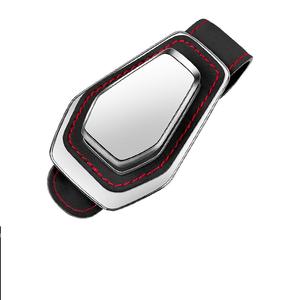 Luxury Multi-Functional <b>Car</b> <b>Glasses</b> <b>Holder</b> Leather and Crystal Interior Visor Sunglasses Case with Card Storage Metal Design - Product Image 4