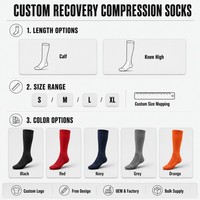 Chaussettes de compression personnalisées pour la récupération, la course à pied, le cyclisme, le marathon – Support OEM, vente en gros, conception gratuite, logo personnalisé