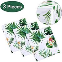 Nappes de table rectangulaires jetables en plastique à motifs de feuilles de palmier et de fleurs bon marché pour fête hawaïenne Luau