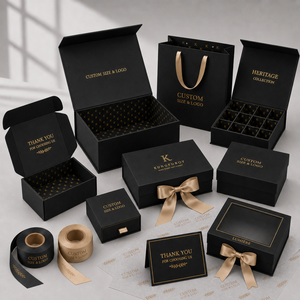 Boîte cadeau personnalisée haut de gamme noire rigide pour chaussures, bottes, baskets, chaussures à talons hauts en cuir, ensembles de vêtements et emballages - Product Image 4