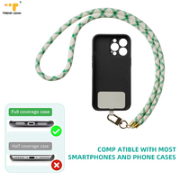 Coque de téléphone en polyester avec cordon rond et lanière universelle, personnalisable pour iPhone 13, dos transparent