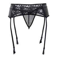 Noir 5xl String Lingerie Culotte Sexy String Jarretière 5 Taille En Cuir Jambe Jarretières Femmes Sexy Sous-Vêtements
