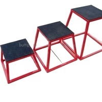 Boîte de saut pliométrique en fonte de qualité supérieure pour fitness, niveau 4, ensembles d'entraînement progressifs rouge/noir pour le renforcement musculaire