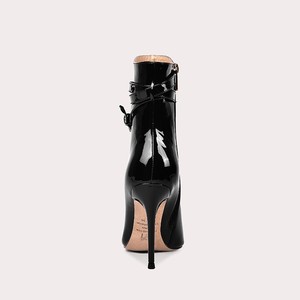 Nouvelles <span class=keywords><strong>bottines</strong></span> noires pour femmes avec sangle à boucle, talons aiguilles, style punk chic, petite taille - Product Image 4