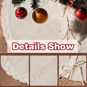 Faldas para Árboles de Navidad Tejidas en Rojo y Blanco de Alta Calidad, 62CM-122cm, Ecológicas y Modernas para la Navidad, el Hogar y las Fiestas - Product Image 4