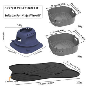 Funda protectora de silicona, organizador de cables, salvamanteles de silicona para freidora de aire <span class=keywords><strong>Ninja</strong></span> Crispi, cubierta protectora a prueba de aceite y antideslizante - Product Image 2