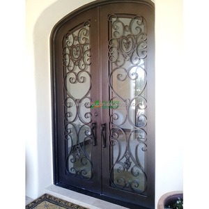 Puerta <span class=keywords><strong>de</strong></span> <span class=keywords><strong>entrada</strong></span> <span class=keywords><strong>de</strong></span> hierro principal eléctrica personalizada, puerta <span class=keywords><strong>de</strong></span> diseño <span class=keywords><strong>de</strong></span> Villa, puerta principal individual, precio - Product Image 4