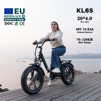 Vélo électrique pliable KOOLUX KL6S, entrepôt France, 7 vitesses, alliage d'aluminium, 48V 15.6Ah, pneus larges 20 pouces, autonomie 80km, freins à disque