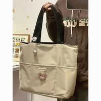 Couleur unie sac à main décontracté épaule sac fourre-tout grande capacité toile fermeture éclair Portable réutilisable Shopping plage