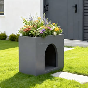 Harsambachten Moderne 2-in-1 plantenbak & dierenhuis Moderne bloempotten voor buiten, openbaar park, huis, balkon, achtertuin, tuindecoratie - Product Image 5