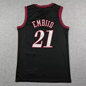 เสื้อบาสเก็ตบอลเย็บสำเร็จรูปสำหรับทุกเพศ # 23 เจย์เลน บราวน์ # 21 เอ็มบีด # 3 ไอเวอร์สัน # 0 แม็กซี่ # 20 ชุดกีฬาแฟนคลับจาเรด แมคเคน โพลีเอสเตอร์ 100% - Product Image 4