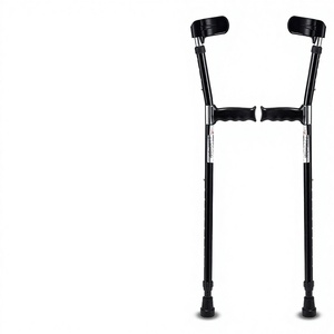 Lightweight Aluminum Alloy Rehab Elbow <b>Crutches</b> Extendable Non Slip <b>Walking</b> Aid For Disabled One Size Black - Product Image 5