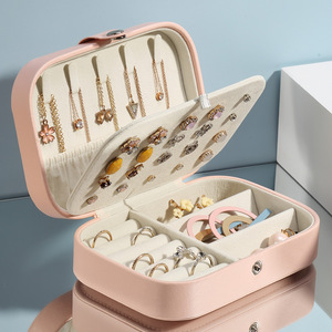 New products Custom Logo Small Travel Jewelry Box ring box and Earrings Necklaces Jewelry Box Organizer Display Storage Case