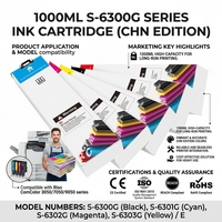 Pigment compatible 1000ML S-6300G S-6301G S-6302G S-6303G/E pour cartouche d'imprimantes 3050/7050/9050