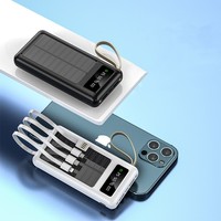 Bancos de energía portátiles Carga solar 20000mAh con cables incorporados para acampar al aire libre