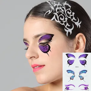 Personalizzato OEM eco-friendly lavabile faccia a farfalla <span class=keywords><strong>tatuaggi</strong></span> materiali di sicurezza trasferimento dell'acqua 10cm del corpo temporaneo del tatuaggio adesivo - Product Image 5