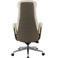 Chaise de bureau exécutive ergonomique Henglin à dossier haut avec hauteur réglable, pivotante, revêtement en tissu, cuir véritable et PU
